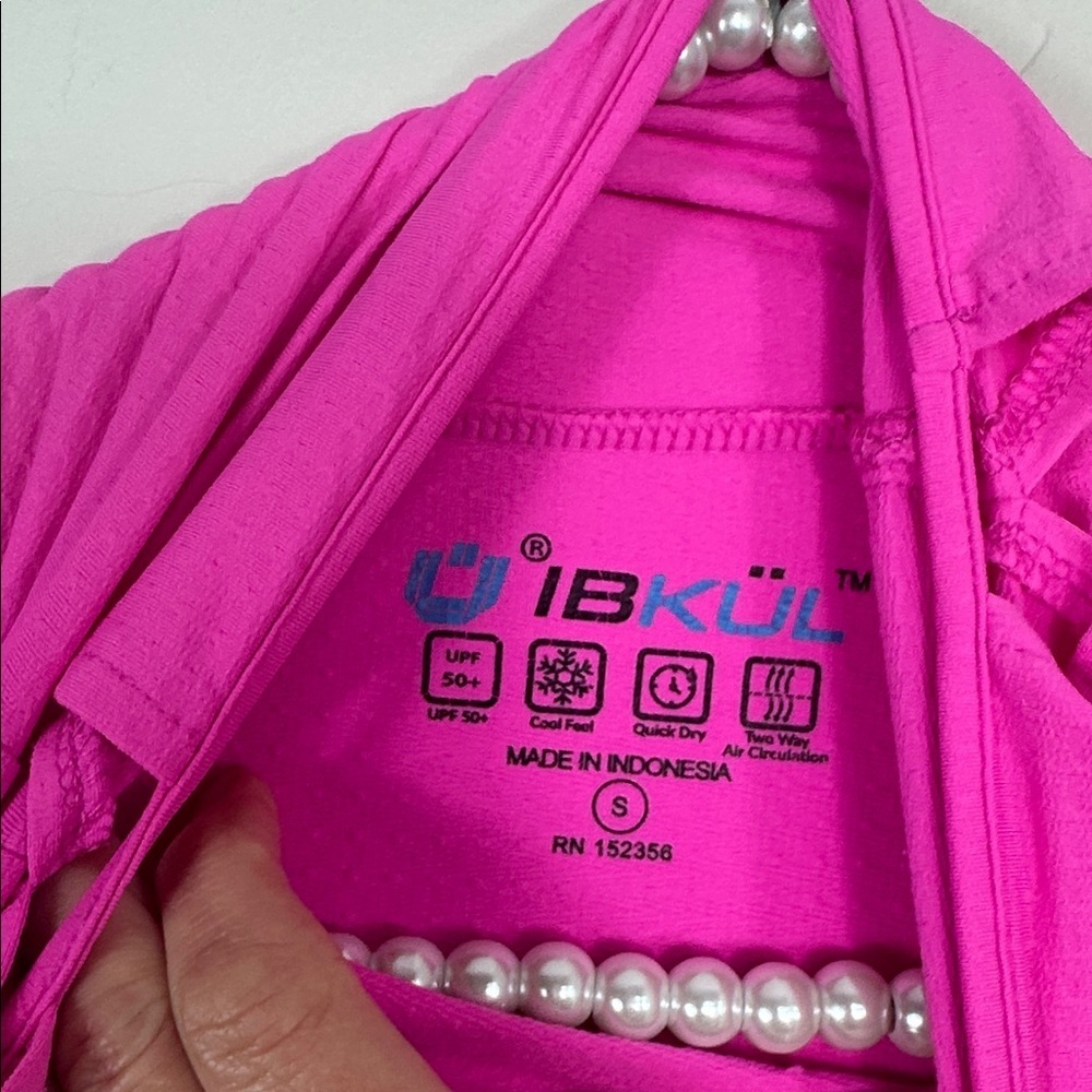 IBKUL Pink Long Sleeve Sun Protection Golf Tennis Shirt Small - Picture 2 of 8